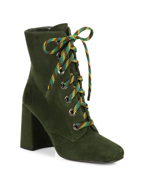 prada boots green leather equestrian|Prada ankle boots women's.